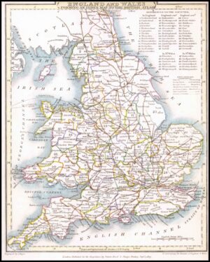 1816 Original Antique Map ENGLAND & WALES original colour (ET-1)