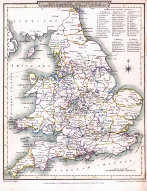 1816 Original Antique Map ENGLAND & WALES original colour (ET-2)