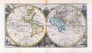 1787 Original Antique Map WORLD DOUBLE HEMISPHERES California Island (DM4)