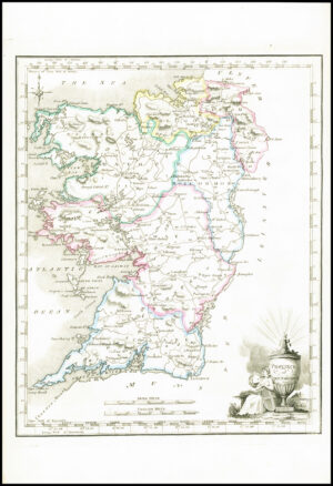 1822 Antique Ireland Irish Map PROVINCE OF CONNAUGHT by John Grierson