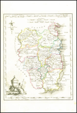 1822 Antique Ireland Irish Map LEINSTER by John Grierson (IAE2)