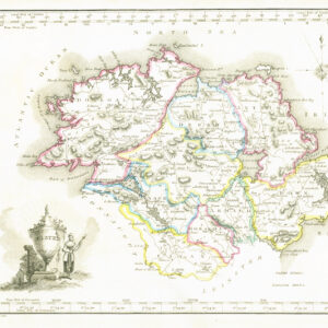 1822 Antique Ireland Irish Map ULSTER by John Grierson (IAE4)