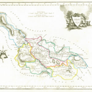 1822 Antique Ireland Irish Map COUNTY OF CAVAN by John Grierson (IAE8)