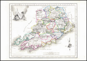 1822 Antique Ireland Irish Map COUNTY OF CORK by John Grierson (IAE10)
