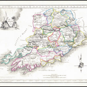1822 Antique Ireland Irish Map COUNTY OF CORK by John Grierson (IAE10)