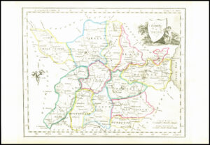 1822 Antique Ireland Irish Map COUNTY OF MEATH by John Grierson (IAE14)