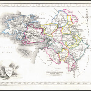 1822 Antique Ireland Irish Map COUNTY OF GALWAY by John Grierson (IAE16)