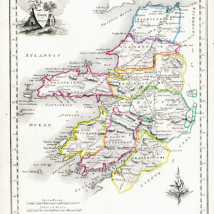 1822 Antique Ireland Irish Map COUNTY OF KERRY by John Grierson (IAE17)