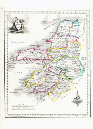 1822 Antique Ireland Irish Map COUNTY OF KERRY by John Grierson (IAE17)