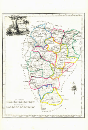 1822 Antique Ireland Irish Map COUNTY OF KILDARE by John Grierson (IAE18)