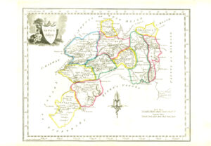 1822 Antique Ireland Irish Map KING'S COUNTY by John Grierson (IAE20)