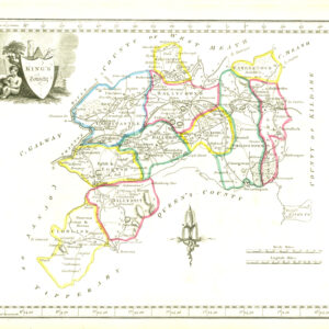 1822 Antique Ireland Irish Map KING'S COUNTY by John Grierson (IAE20)
