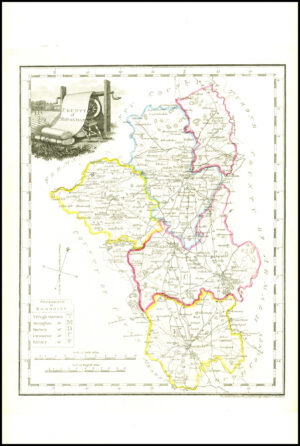 1822 Antique Ireland Irish Map COUNTY OF MONAGHAN by John Grierson (IAE27)
