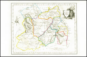 1822 Antique Ireland Irish Map QUEEN'S COUNTY by John Grierson (IAE28)