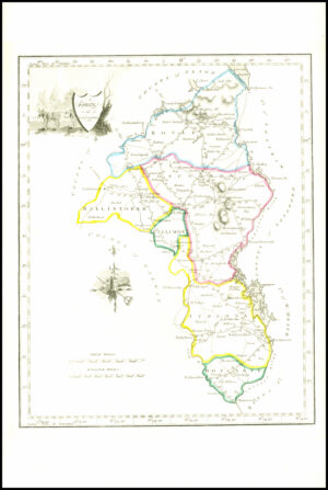1822 Antique Ireland Irish Map COUNTY OF ROSCOMMON by John Grierson (IAE29)