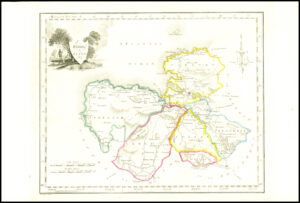 1822 Antique Ireland Irish Map COUNTY OF SLIGO by John Grierson (IAE30)
