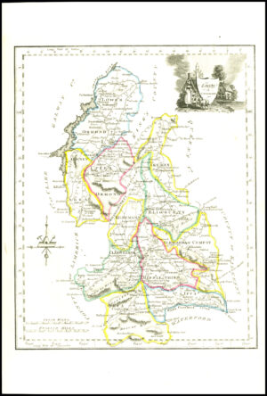 1822 Antique Ireland Irish Map COUNTY OF TIPPERARY by John Grierson (IAE31)
