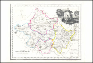 1822 Antique Ireland Irish Map COUNTY OF TYRONE by John Grierson (IAE32)