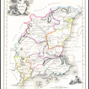 1822 Antique Ireland Irish Map COUNTY OF WEXFORD by John Grierson (IAE35)
