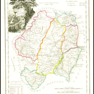 1822 Antique Ireland Irish Map COUNTY OF WICKLOW by John Grierson (IAE36)