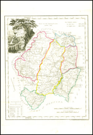 1822 Antique Ireland Irish Map COUNTY OF WICKLOW by John Grierson (IAE36)