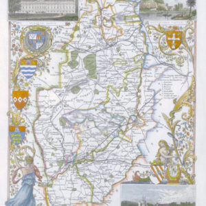 1840 Original Antique Map of NOTTINGHAMSHIRE by Thomas Moule (SM5-2)