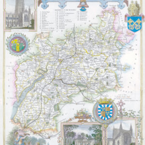 1840 Original Antique Map of GLOUCESTERSHIRE by Thomas Moule (SM5-3)