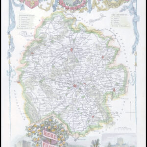 1840 Original Antique Map of HEREFORDSHIRE by Thomas Moule (SM5-6)