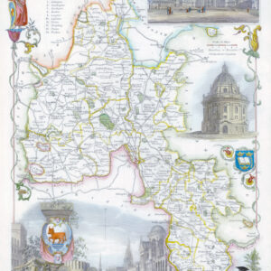 1840 Original Antique Map of OXFORDSHIRE by Thomas Moule (SM5-8)