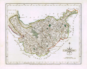 1787 Original Antique Map of CHESHIRE by John Cary (CM3/6)