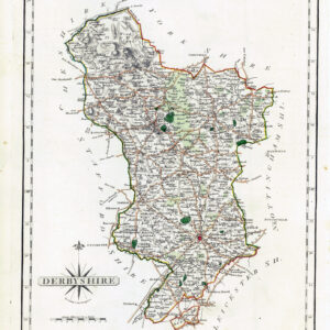 1787 Original Antique Map of DERBYSHIRE by John Cary (CM3/9)