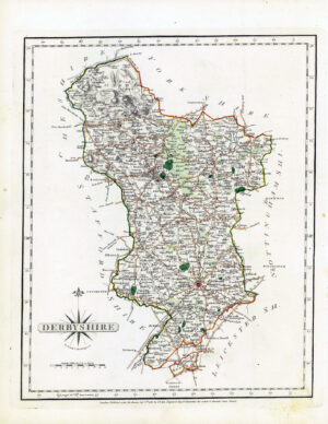 1787 Original Antique Map of DERBYSHIRE by John Cary (CM3/9)