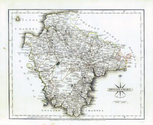 1787 Original Antique Map of DEVONSHIRE Devon by John Cary (CM3/10)