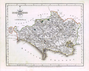 1787 Original Antique Map of DORSETSHIRE Dorset by John Cary (CM3/11)