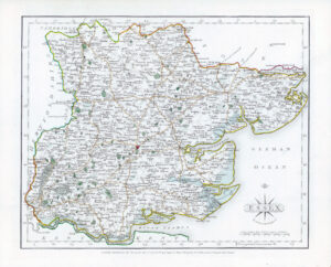 1787 Original Antique Map of ESSEX by John Cary (CM3/13)
