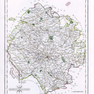 1787 Original Antique Map of HEREFORDSHIRE by John Cary (CM3/16)
