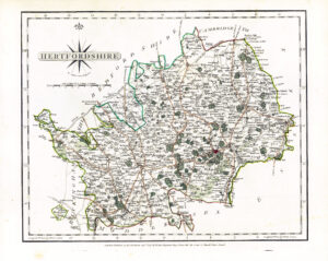 1787 Original Antique Map of HERTFORDSHIRE by John Cary (CM3/17)