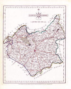 1787 Original Antique Map of LEICESTERSHIRE by John Cary (CM3/21)
