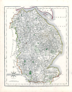 1787 Original Antique Map of LINCOLNSHIRE by John Cary (CM3/22)