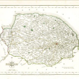 1787 Original Antique Map of NORFOLK by John Cary (CM3/25)