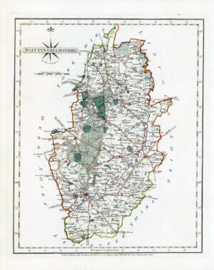 1787 Original Antique Map of NOTTINGHAMSHIRE by John Cary (CM3/28)