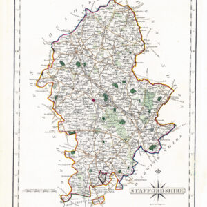 1787 Original Antique Map of STAFFORDSHIRE by John Cary (CM3/33)