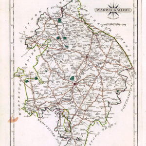 1787 Original Antique Map of WARWICKSHIRE by John Cary (CM3/37)