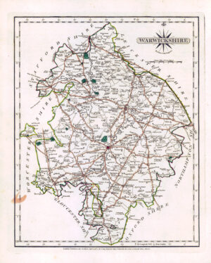 1787 Original Antique Map of WARWICKSHIRE by John Cary (CM3/37)