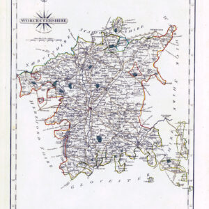 1787 Original Antique Map of WORCESTERSHIRE by John Cary (CM3/40)