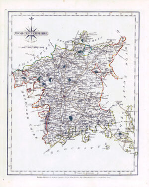 1787 Original Antique Map of WORCESTERSHIRE by John Cary (CM3/40)
