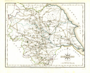 1787 Original Antique Map of YORKSHIRE by John Cary (CM3/41)