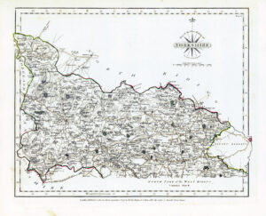1787 Original Antique Map PART OF THE WEST RIDING YORKSHIRE John Cary (CM3/44)