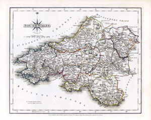 1787 Original Antique Map of SOUTH WALES John Cary (CM3/47)