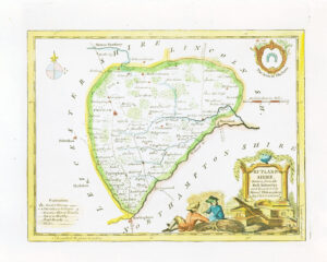 1763 Original antique map RUTLANDSHIRE Rutland by Thomas Kitchin (SM5-21)